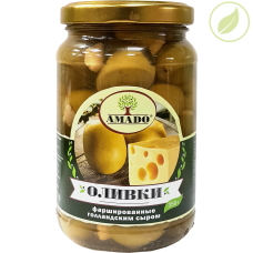 Зеленые оливки с голандским сыром, "Amado", 350 г